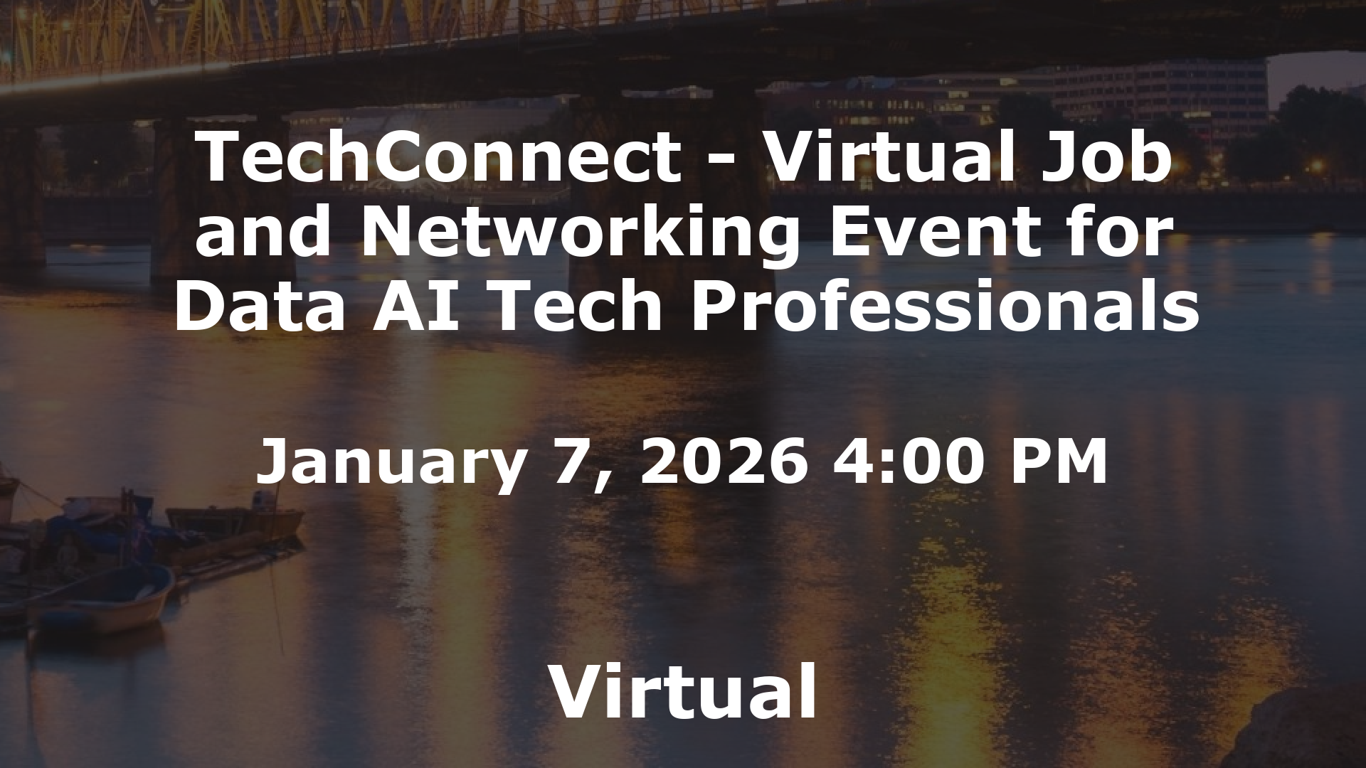 TechConnect - Virtual Job and Networking Event for Data AI Tech Professionals event image